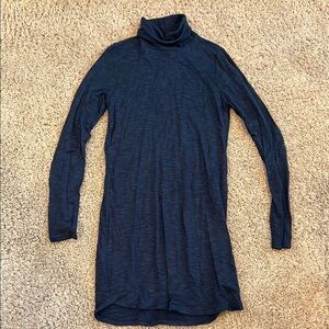 Navy Blue Turtleneck Dress